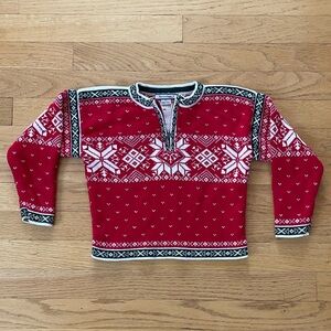 HARTSTRINGS EUC Christmas Winter Fair Isle Quarter Zip Knit Sweater